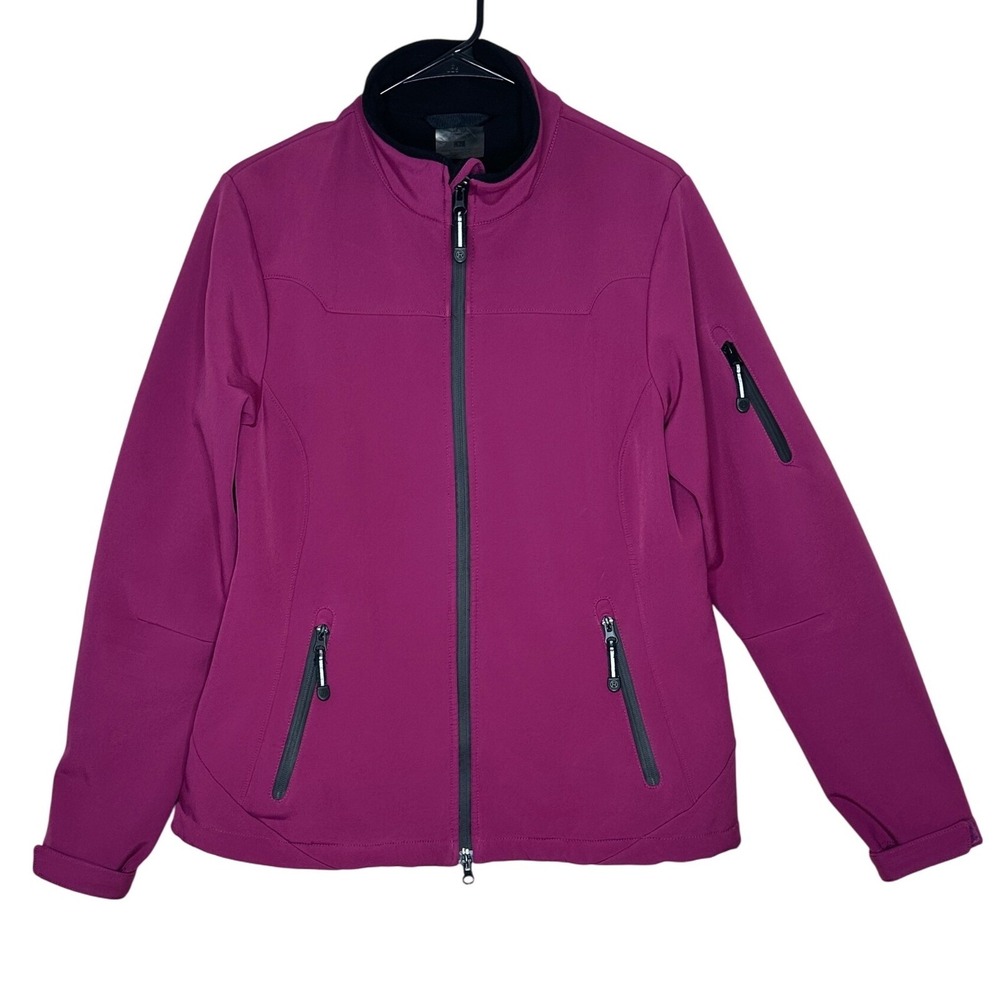 Roper Women's Purple Fleece Lined waterproof Softshell Jacket Size L Full Zip
